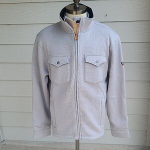 SCHAEFER Outfitter‎ Ramshorn Light Grey Sz L Mens Zip Sweater Fleece Jacket NEW